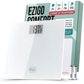 Digital Bathroom Scale for Body Weight Large Platform 12 inch 30cm High Capacity 440lb 200kg Accurate Scale for Adults Elderly Seniors Pets and Babies